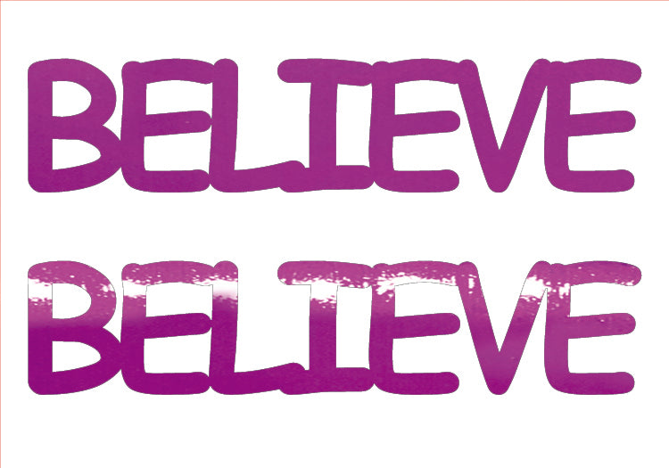 Custom-Buzz Word - BELIEVE Fuchsia