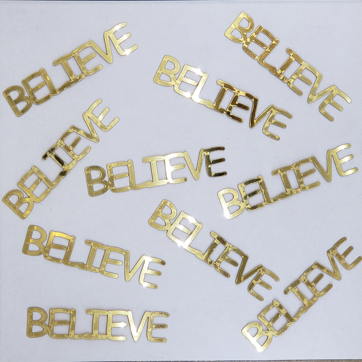 Custom-Buzz Word - BELIEVE Gold