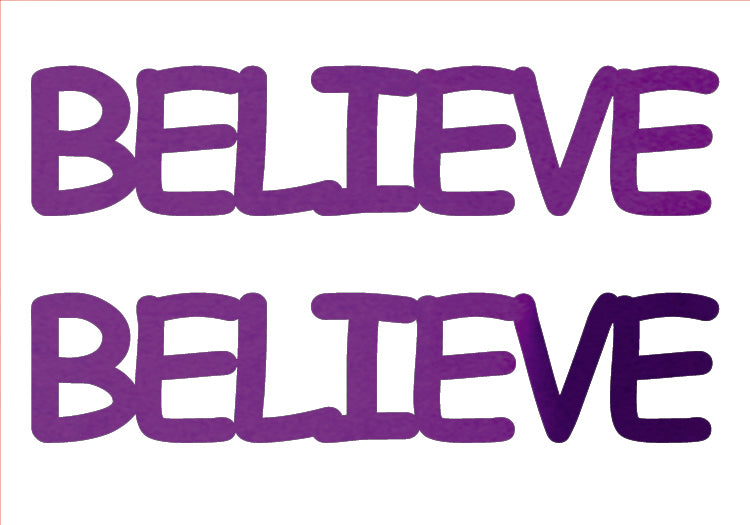 Custom-Buzz Word - BELIEVE Purple