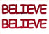 Custom-Buzz Word - BELIEVE Red