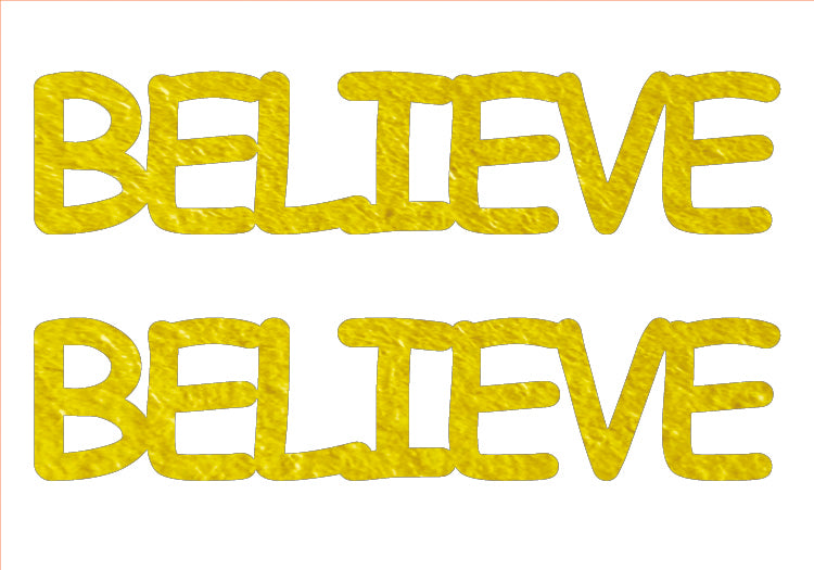 Custom-Buzz Word - BELIEVE Yellow Paper