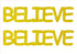 Custom-Buzz Word - BELIEVE Yellow Paper