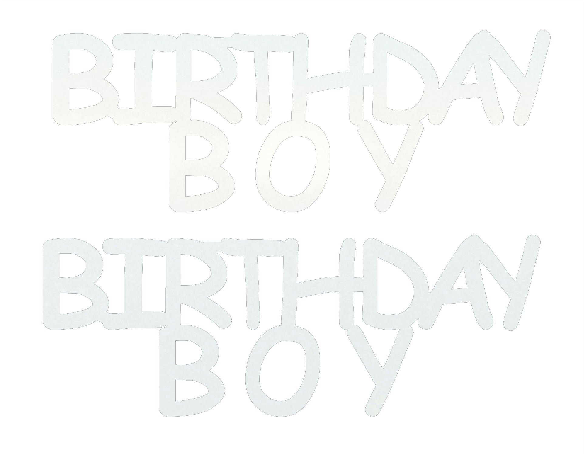 Custom-Buzz Word - BIRTHDAY BOY White