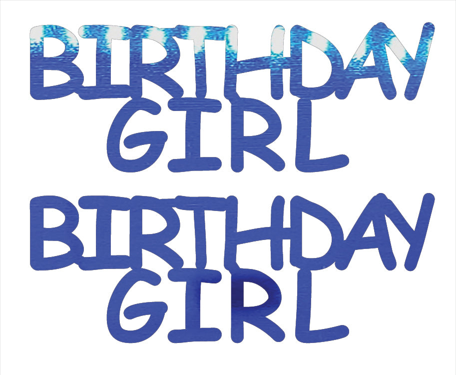 Custom-Buzz Word - BIRTHDAY GIRL Blue Royal