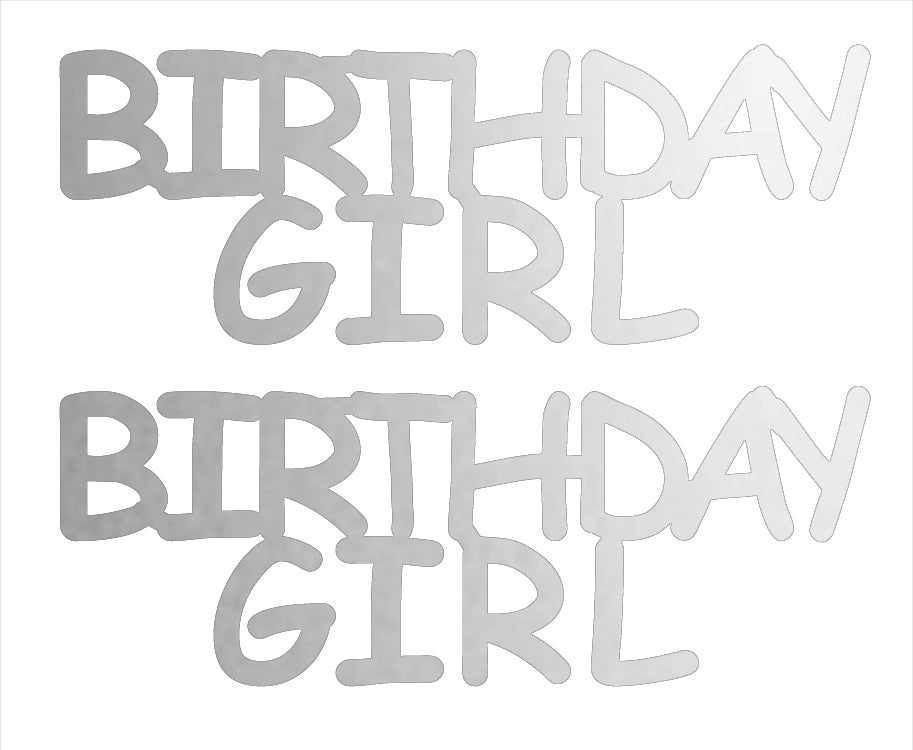 Custom-Buzz Word - BIRTHDAY GIRL Silver