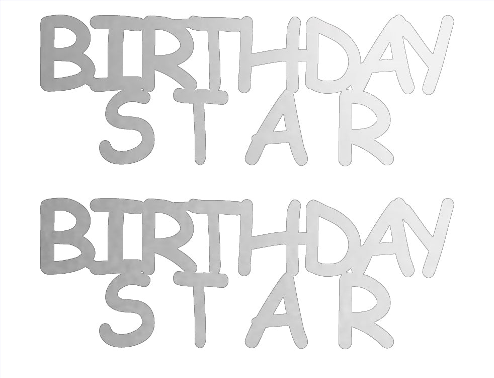 Custom-Buzz Word - BIRTHDAY STAR Silver