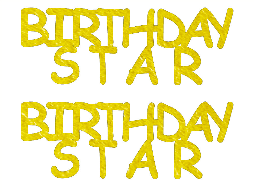 Custom-Buzz Word - BIRTHDAY STAR Yellow Paper