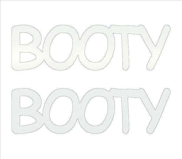 Custom-Buzz Word - BOOTY White