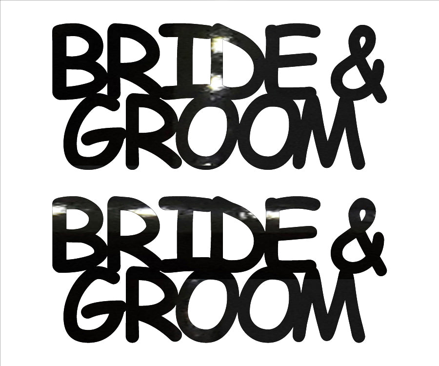 Custom-Buzz Word - BRIDE & GROOM Black