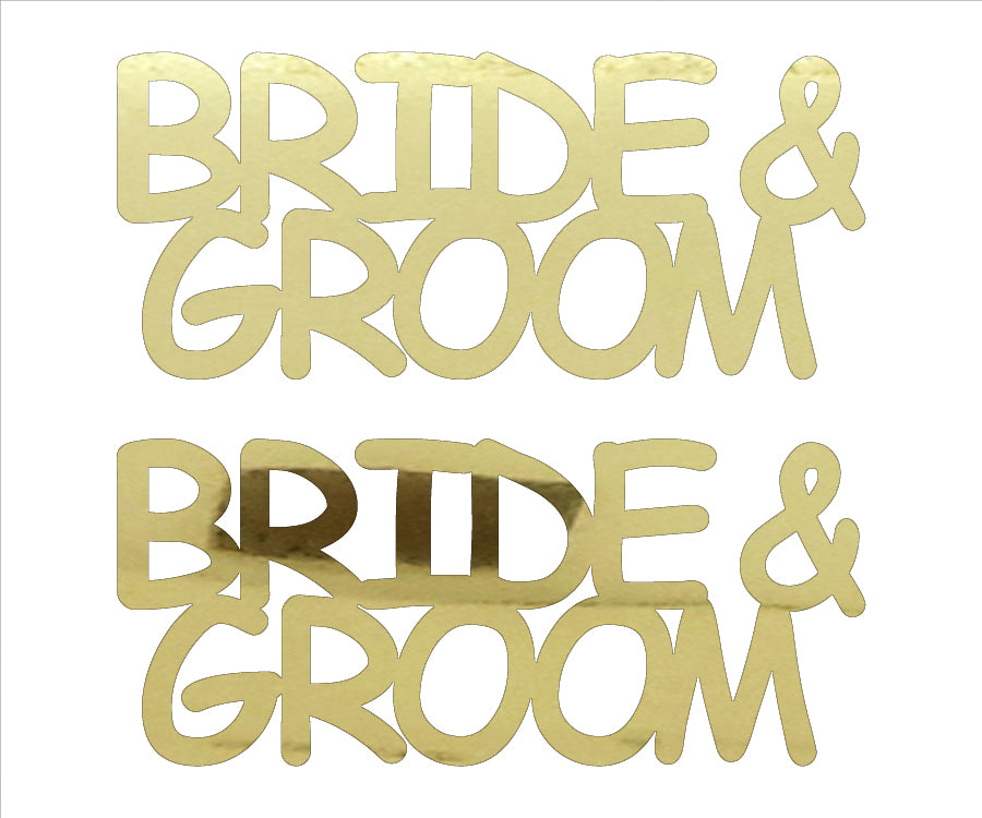 Custom-Buzz Word - BRIDE & GROOM Gold