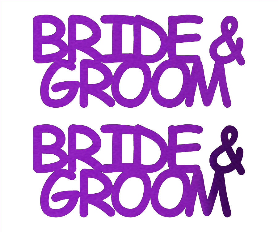 Custom-Buzz Word - BRIDE & GROOM Purple