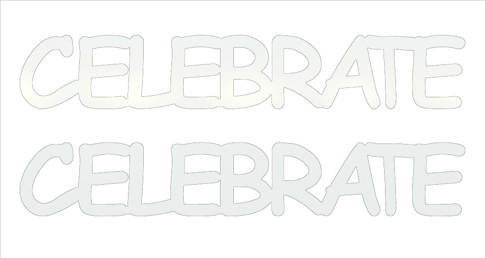 Custom-Buzz Word - CELEBRATE White