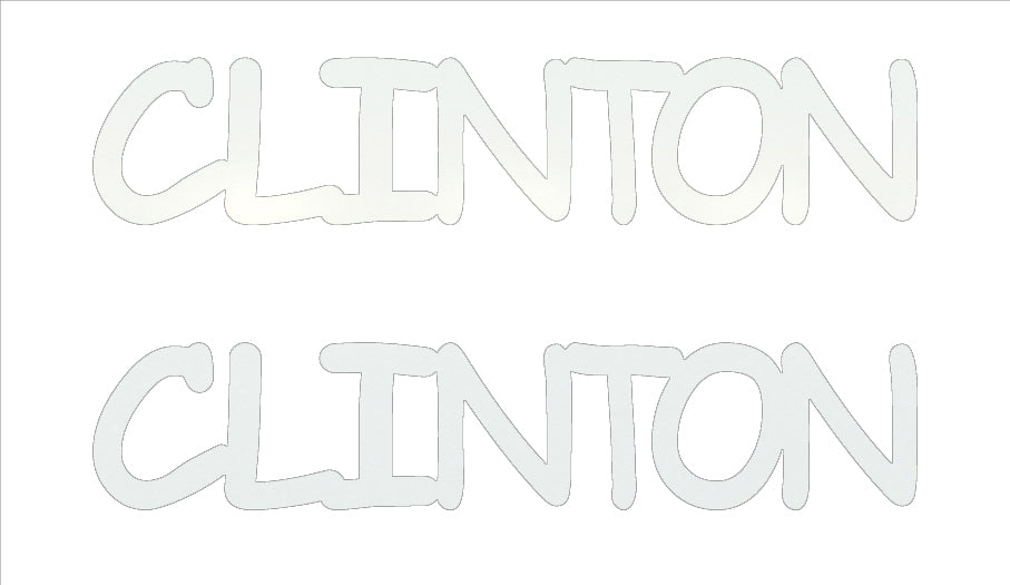 Custom-Buzz Word - CLINTON White