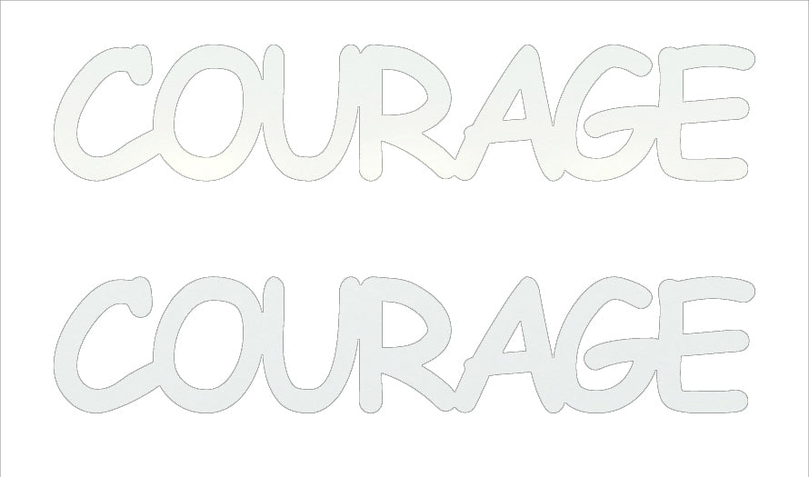 Custom-Buzz Word - COURAGE White