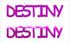 Custom-Buzz Word - DESTINY Fuchsia