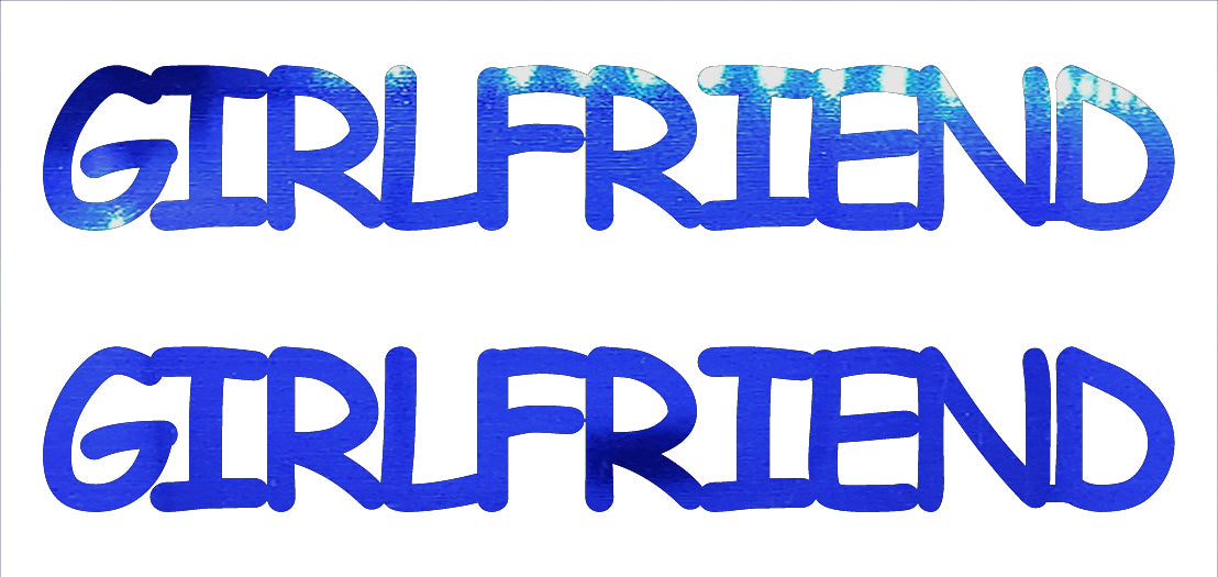 Custom-Buzz Word - GIRLFRIEND Blue Royal