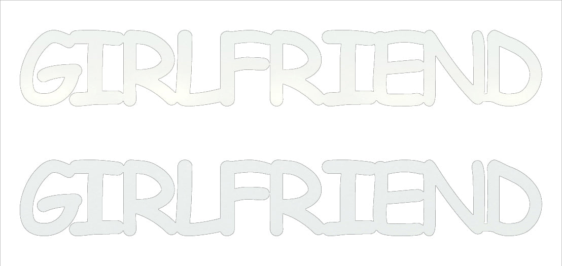 Custom-Buzz Word - GIRLFRIEND White