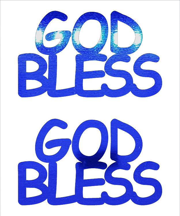 Custom-Buzz Word - GOD BLESS Blue Royal