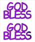 Custom-Buzz Word - GOD BLESS Purple