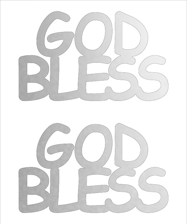 Custom-Buzz Word - GOD BLESS Silver