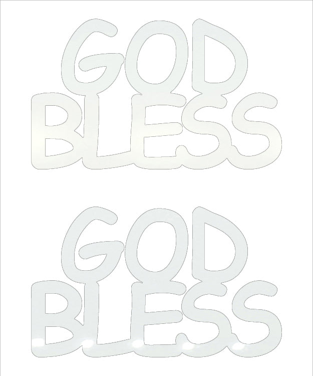 Custom-Buzz Word - GOD BLESS White