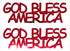 Custom-Buzz Word - GOD BLESS AMERICA Red