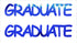 Custom-Buzz Word - GRADUATE Blue Royal