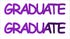 Custom-Buzz Word - GRADUATE Purple