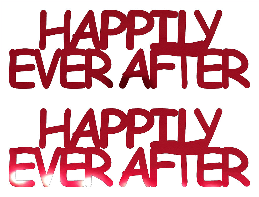 Custom-Buzz Word - HAPPILY EVER AFTER Red