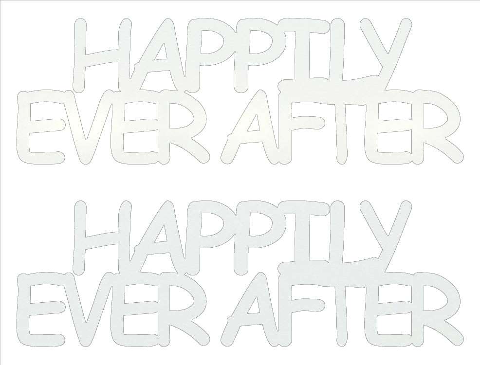 Custom-Buzz Word - HAPPILY EVER AFTER White