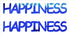 Custom-Buzz Word - HAPPINESS Blue Royal