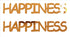 Custom-Buzz Word - HAPPINESS Orange