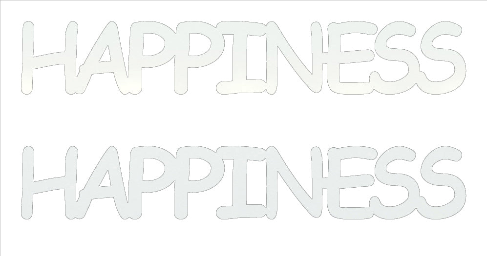 Custom-Buzz Word - HAPPINESS White