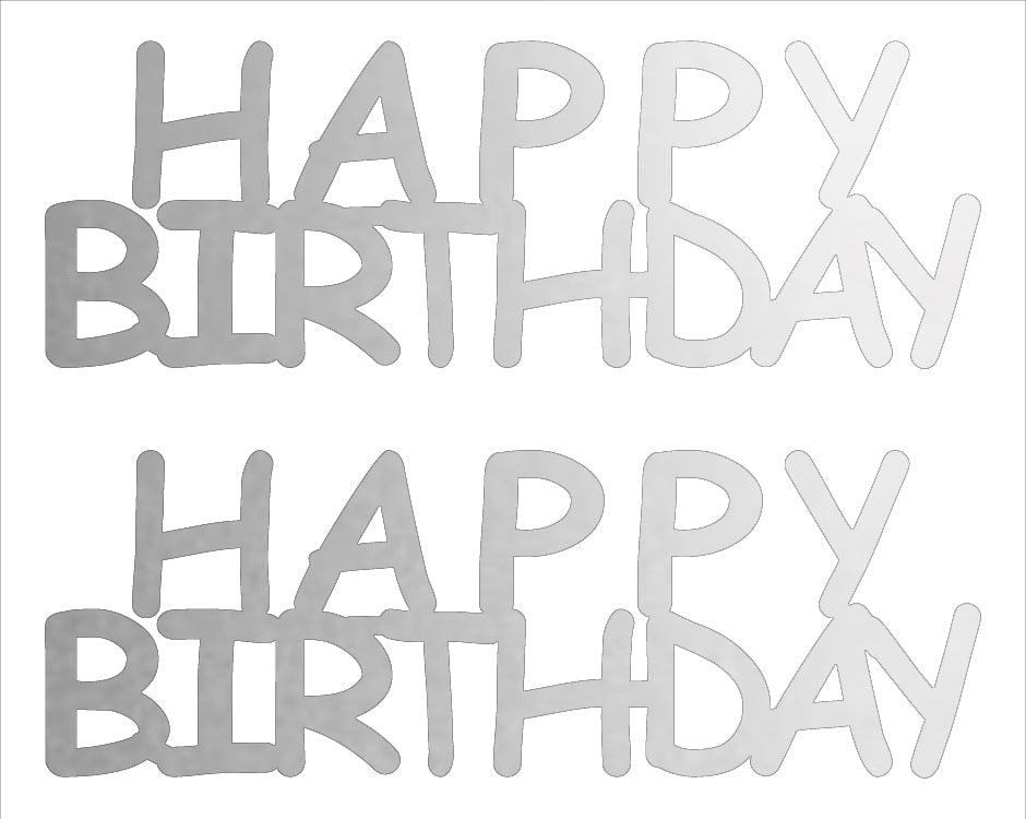 Custom-Buzz Word - HAPPY BIRTHDAY Silver