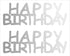 Custom-Buzz Word - HAPPY BIRTHDAY Silver