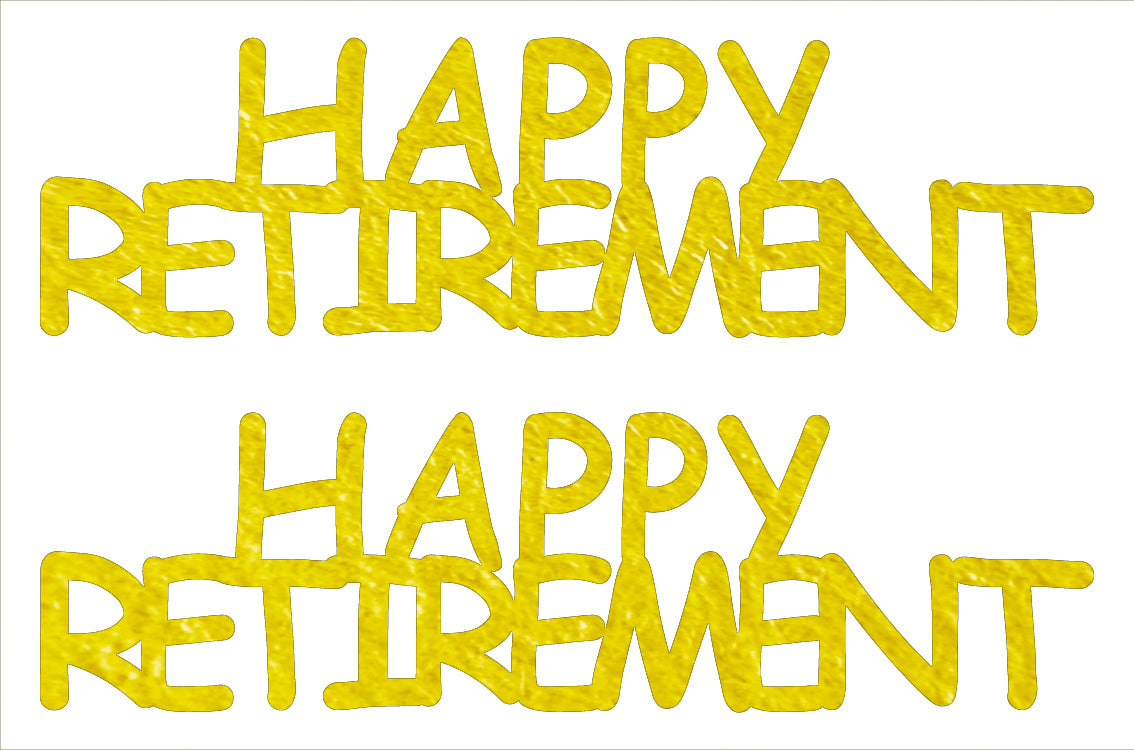 Custom-Buzz Word - HAPPY RETIREMENT Yellow Paper