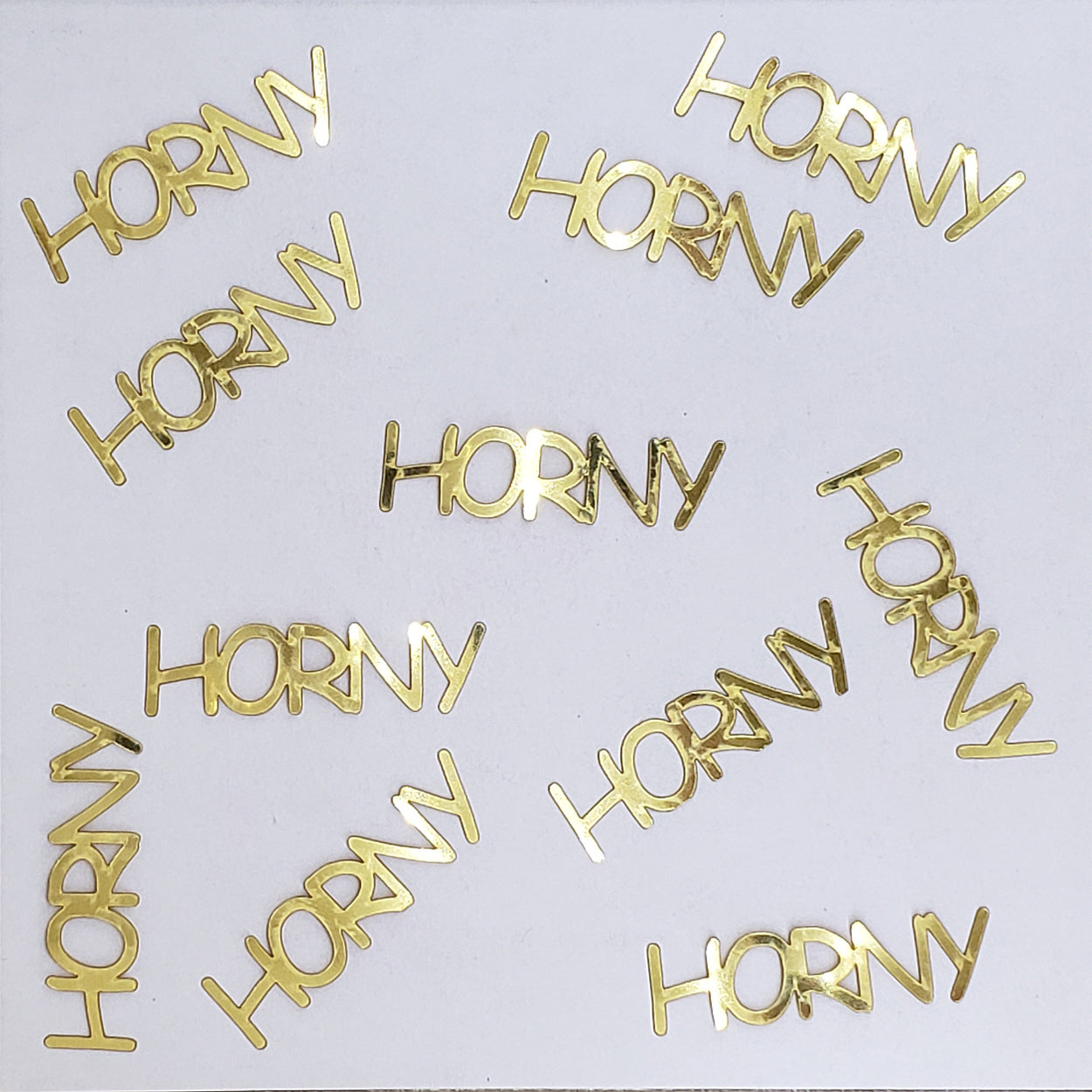 Custom-Buzz Word - HORNY Gold