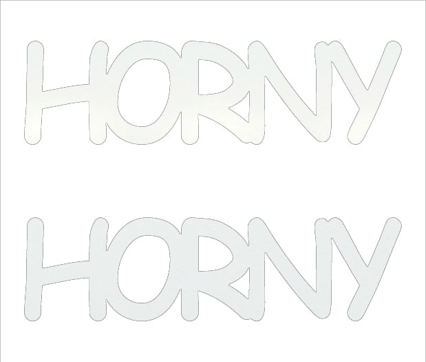 Custom-Buzz Word - HORNY White