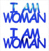 Custom-Buzz Word - I AM WOMAN Blue Royal