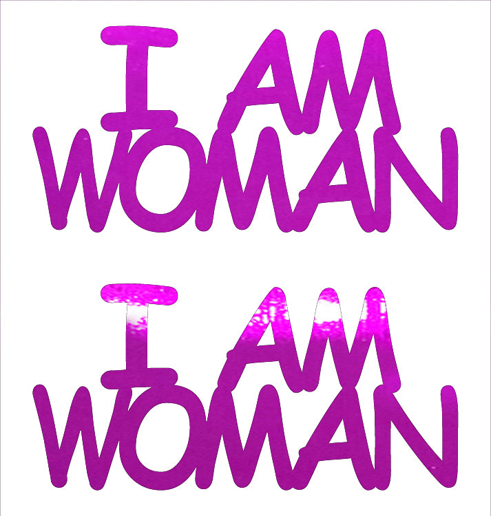 Custom-Buzz Word - I AM WOMAN Fuchsia