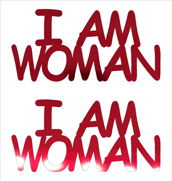 Custom-Buzz Word - I AM WOMAN Red