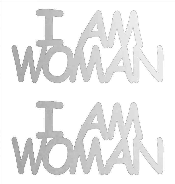 Custom-Buzz Word - I AM WOMAN Silver