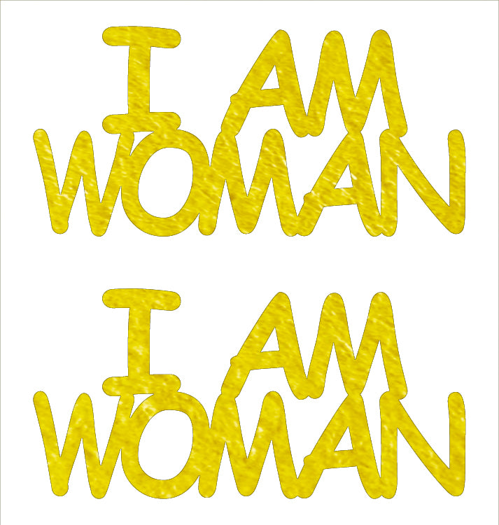 Custom-Buzz Word - I AM WOMAN Yellow Paper