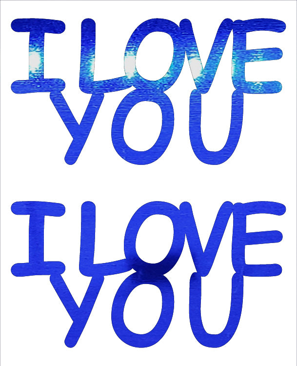 Custom-Buzz Word - I LOVE YOU Blue Royal