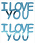 Custom-Buzz Word - I LOVE YOU Blue Sky