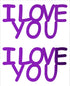 Custom-Buzz Word - I LOVE YOU Purple