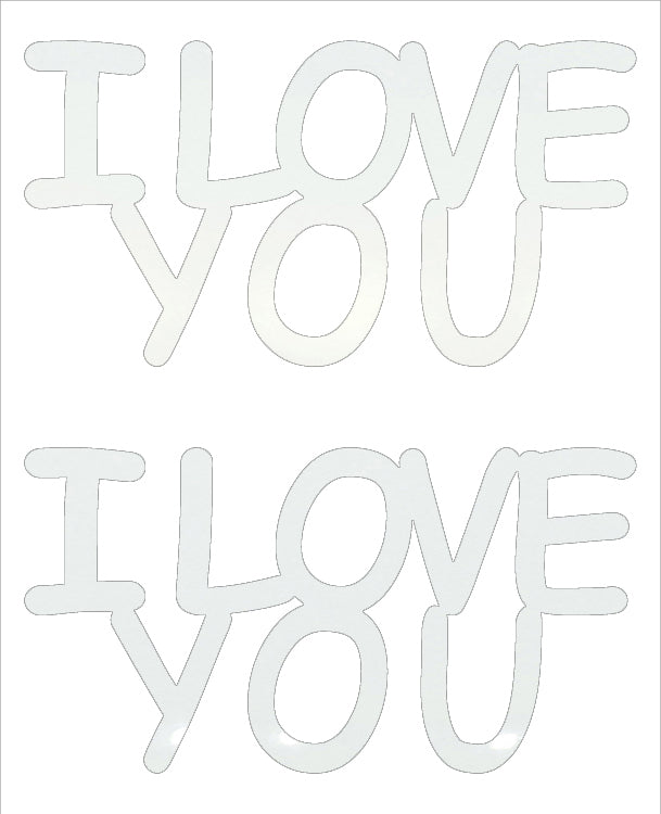 Custom-Buzz Word - I LOVE YOU White