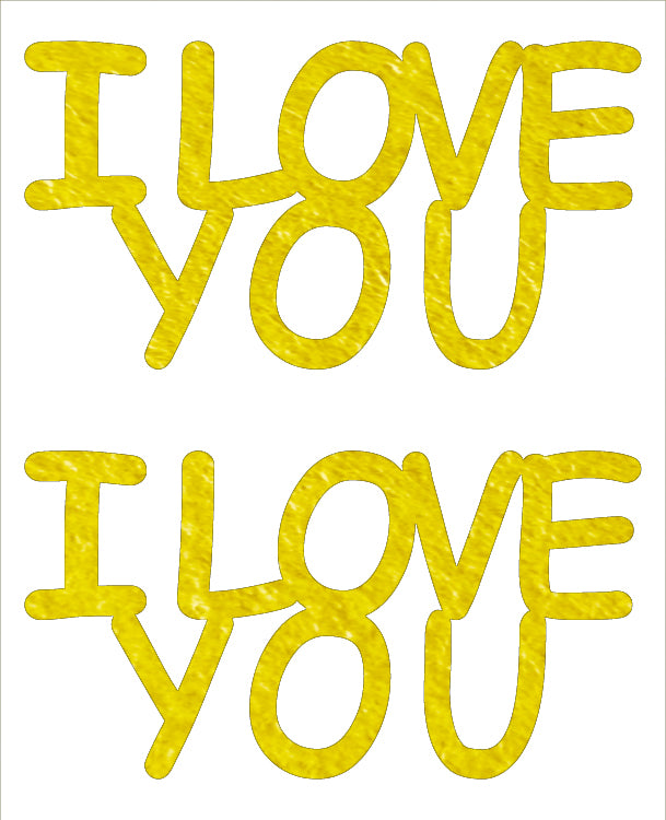 Custom-Buzz Word - I LOVE YOU Yellow Paper