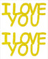 Custom-Buzz Word - I LOVE YOU Yellow Paper