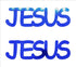 Custom-Buzz Word - JESUS Blue Royal